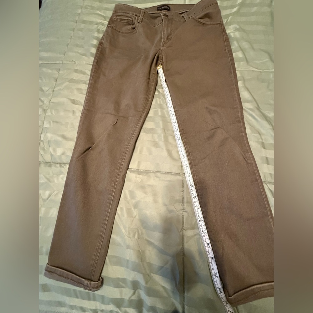Express Green Straight Leg Jeans